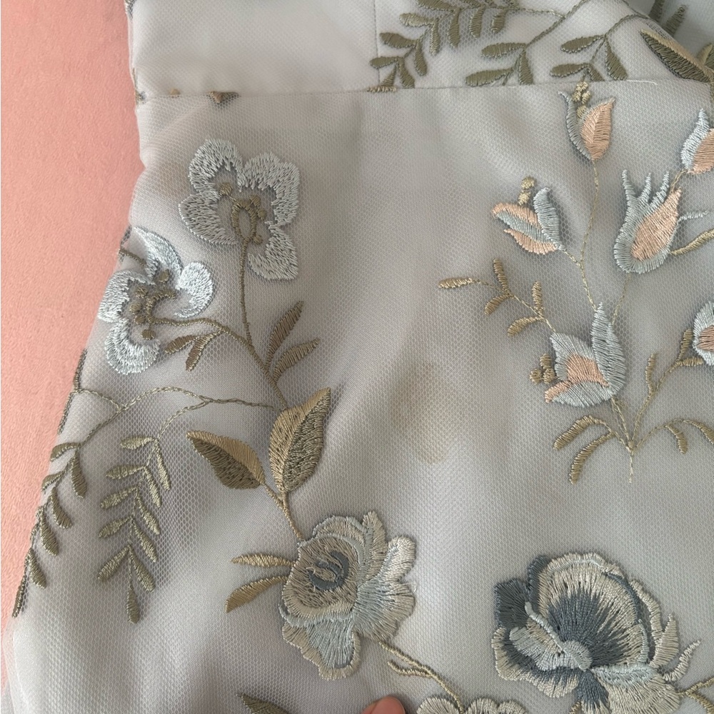 Jenny Yoo Strapless Floral Maxi Dress in Light Blue - Picture 6 of 6